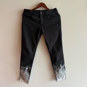 Vince Men’s 29 Black Jeans White Painted Detail